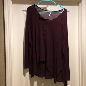 Free People burgundy thermal shirt